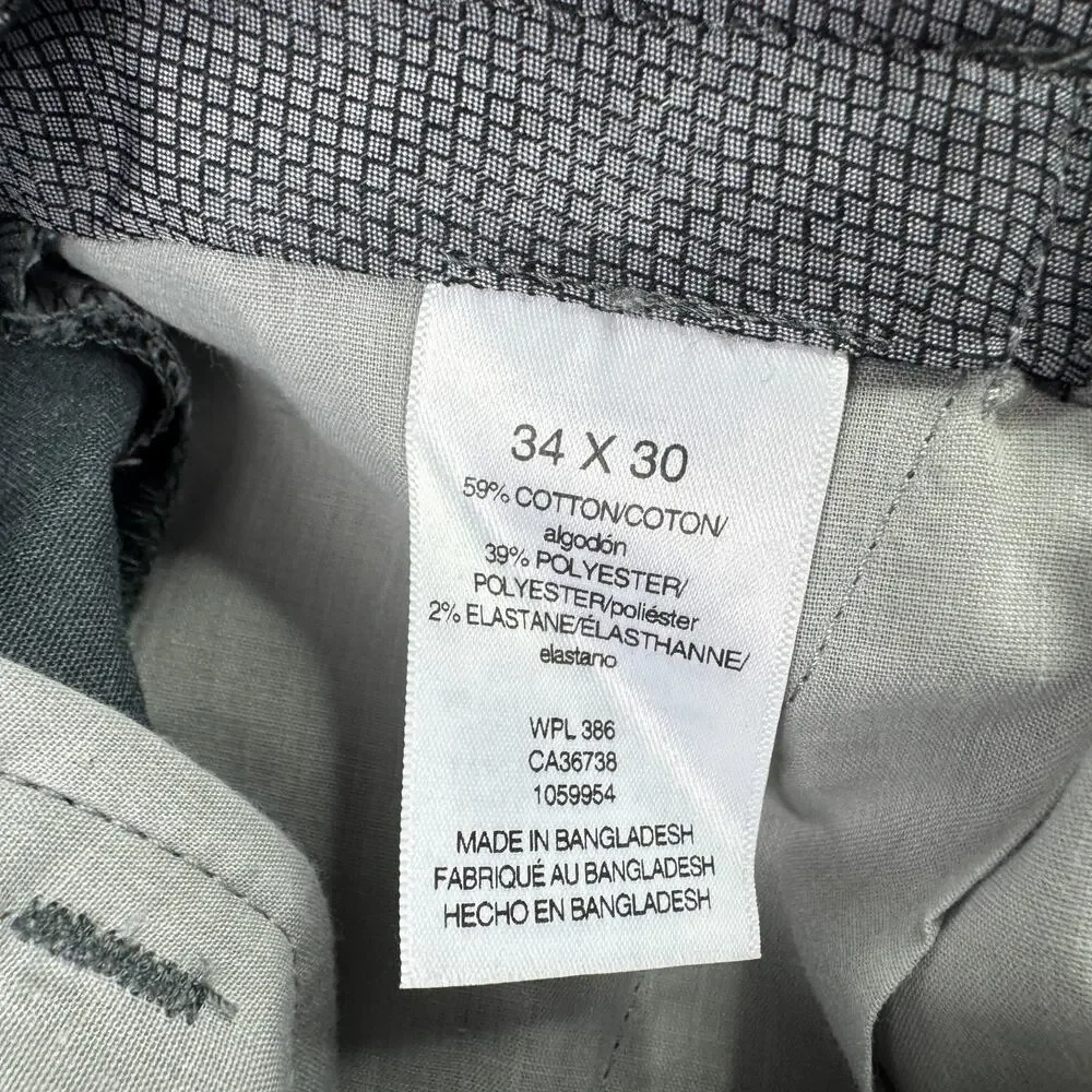 Haggar Mens Premium Iron Free Classic Fit Dress Pants Charcoal Gray 34x30